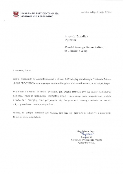 Prezydent Miasta Gorzowa Wlkp. Jacek Wójcicki